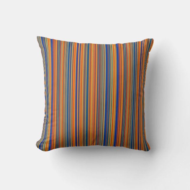Colourful Stripes 03 Throw Pillow (Front)