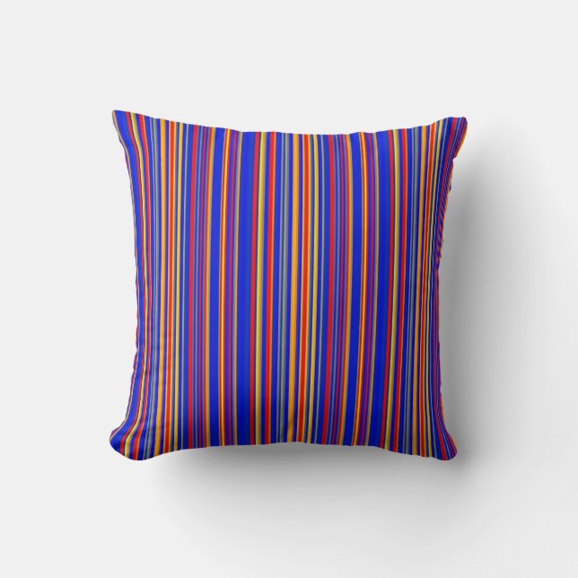 Colourful Stripes 04 Throw Pillow (Front)