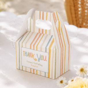 Colourful Stripes 1st Birthday Favor Box