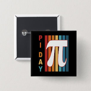 Colourful Stripes 3.14 Pi Day 2 Inch Square Button