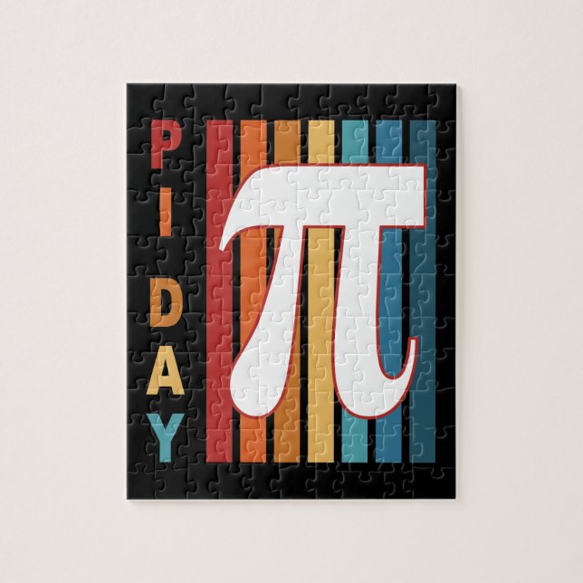 Colourful Stripes 3.14 Pi Day Jigsaw Puzzle (Vertical)