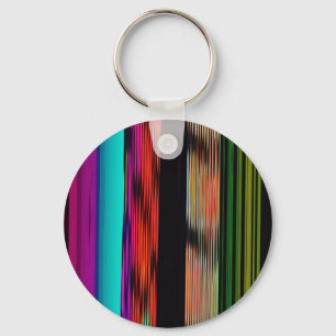 Colourful Stripes 717 Abstract Art Keychain