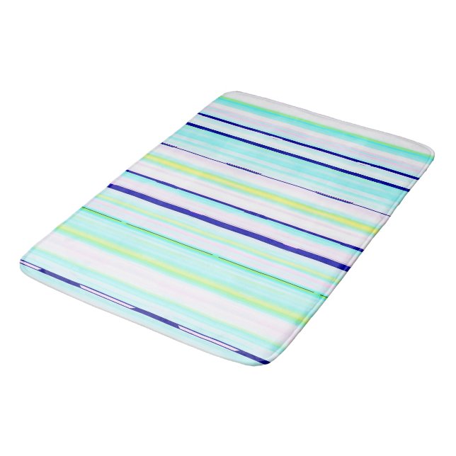 Colourful stripes abstract bath mat (Angled)