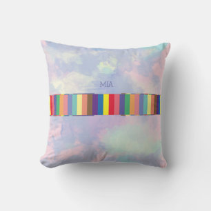 colourful stripes, abstract & geometric, custom throw pillow
