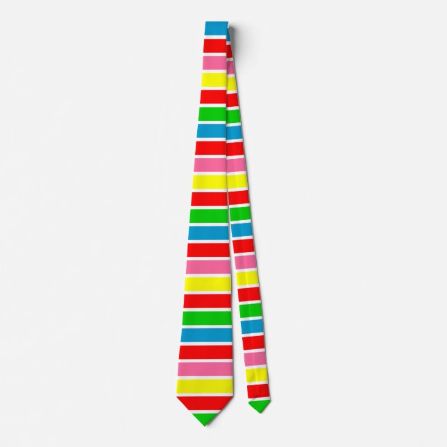 Colourful Stripes Abstract Neck Tie (Front)