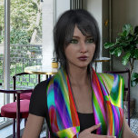 Colourful Stripes Abstract Scarf<br><div class="desc">Bright coloured stripes are fragmented, cut and bent to make this fashion statement abstract. With red, pink, orange, yellow, blue, green and purple this design is versatile.</div>