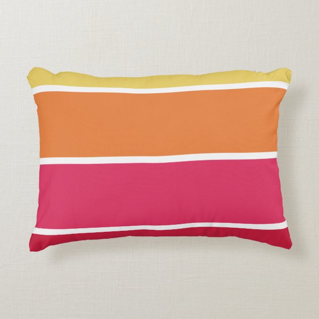 Colourful Stripes Accent Pillow (Front)