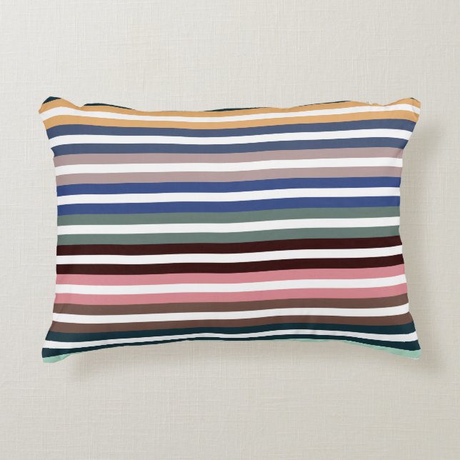 Colourful Stripes Accent Pillow (Front)