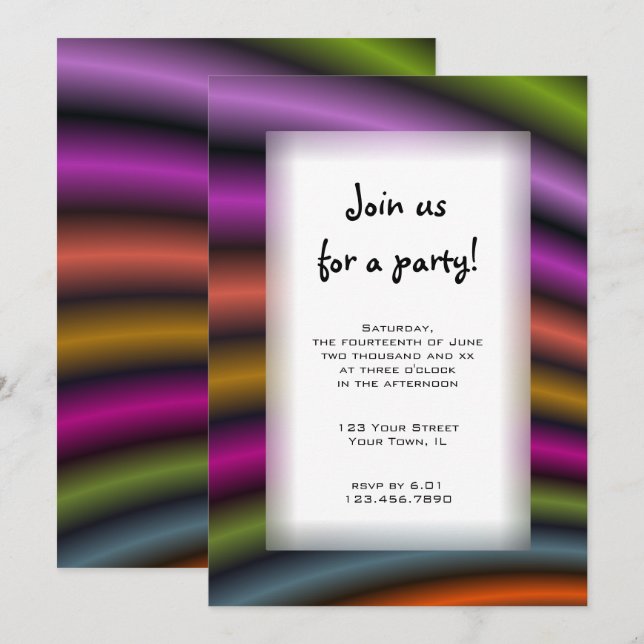 Colourful Stripes All Purpose Party Invitation (Front/Back)