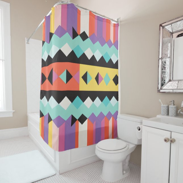 colourful stripes and triangles Pattern mix (In Situ)