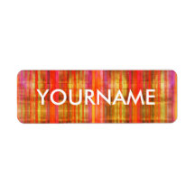 Colourful Stripes Art Pattern Name Label
