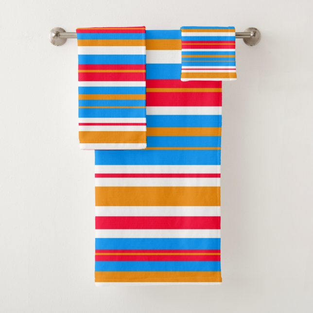 colourful stripes bath towel set (Insitu)