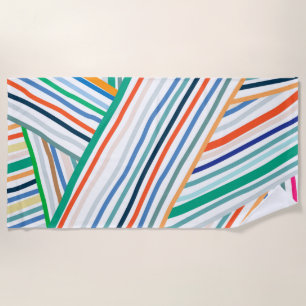 Colourful Stripes Beach Towel