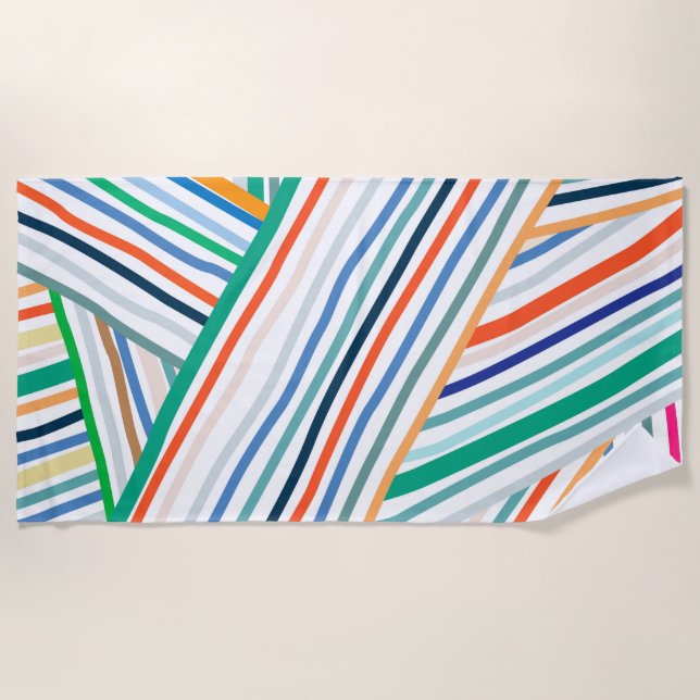 Colourful Stripes Beach Towel (Front)