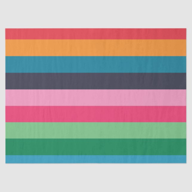 Colourful Stripes Birthday Party Tissue Paper (Front)
