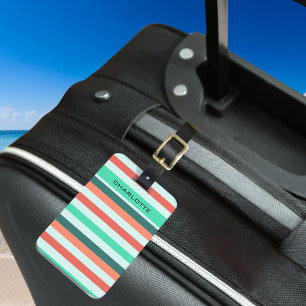 Colourful Stripes Bright Bold Modern Personalized Luggage Tag