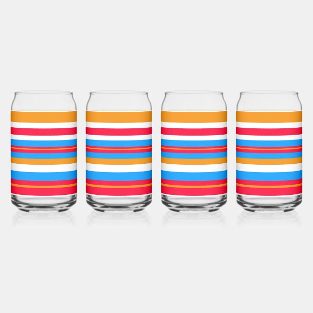 colourful stripes can glass (Front)