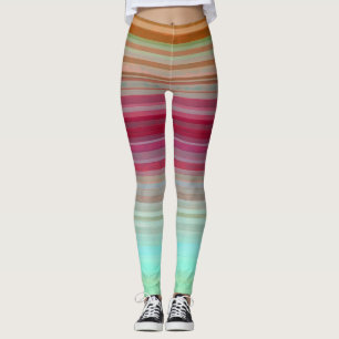 Colourful Stripes Colours Pattern Leggings
