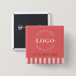 Colourful Stripes Company Logo Business Promotion 2 Inch Square Button