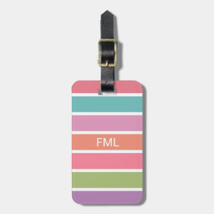 Colourful Stripes custom luggage tag