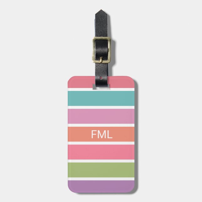 Colourful Stripes custom luggage tag (Front Vertical)