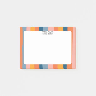 Colourful Stripes CUSTOM Monogram Personalized  Post-it Notes