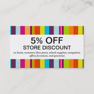 Colourful Stripes (discount card) Discount Card