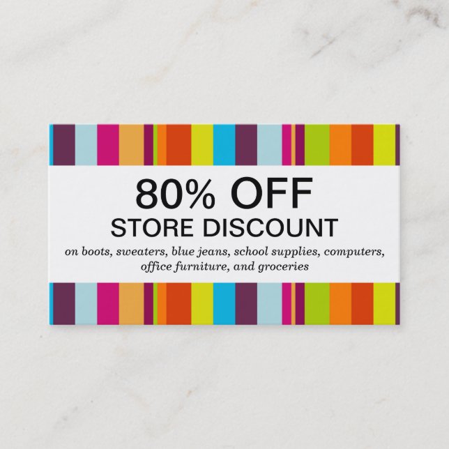 Colourful Stripes (discount card) Discount Card (Front)