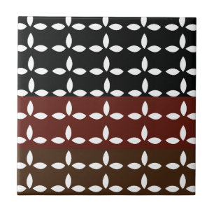 Colourful Stripes Geometric Floral Pattern Tile