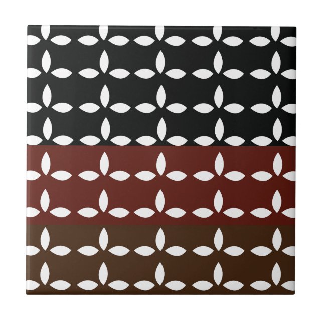Colourful Stripes Geometric Floral Pattern       Tile (Front)