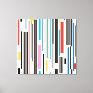 Colourful Stripes: Graphic Pattern Mix Canvas Print