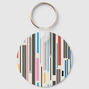 Colourful Stripes: Graphic Pattern Mix Keychain