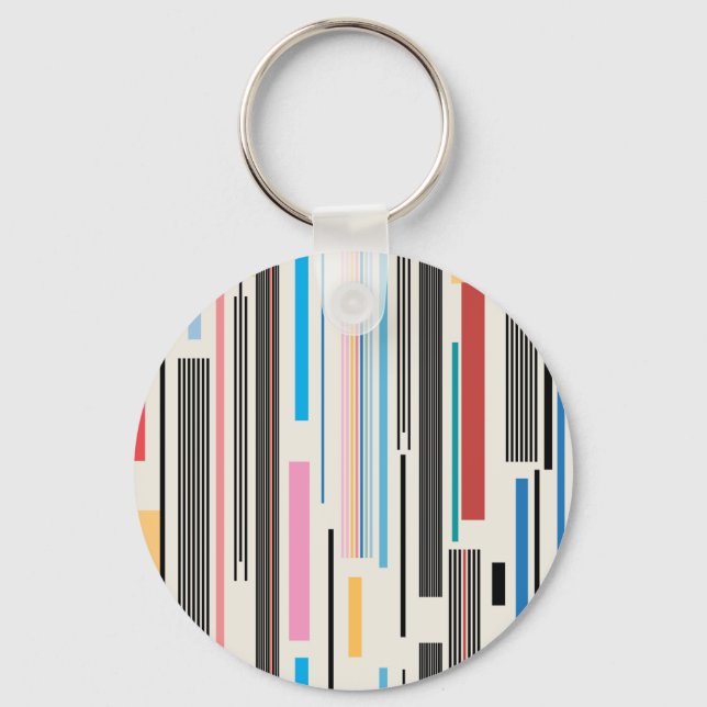 Colourful Stripes: Graphic Pattern Mix Keychain (Front)