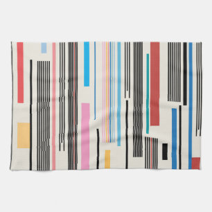 Colourful Stripes: Graphic Pattern Mix Kitchen Towel