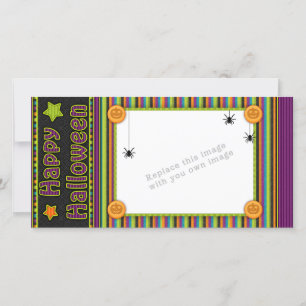 Colourful stripes - halloween colours and pattern holiday card