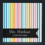 Colourful Stripes Lesson Plan Binder<br><div class="desc">Get organized with this stylish and colourful binder! Although the text reads, “Mrs. Matthews, Lesson Plans” you can customize the text to anything you would like. Organize your recipes, wedding plans, etc. with this great product. The binder, which is designed for 8.5” x 11” inch paper, features a colourful and...</div>