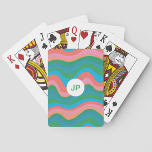Colourful Stripes Lines Curves CUSTOMIZE IT Playing Cards