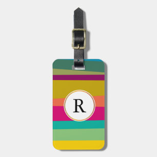 colourful stripes luggage tag