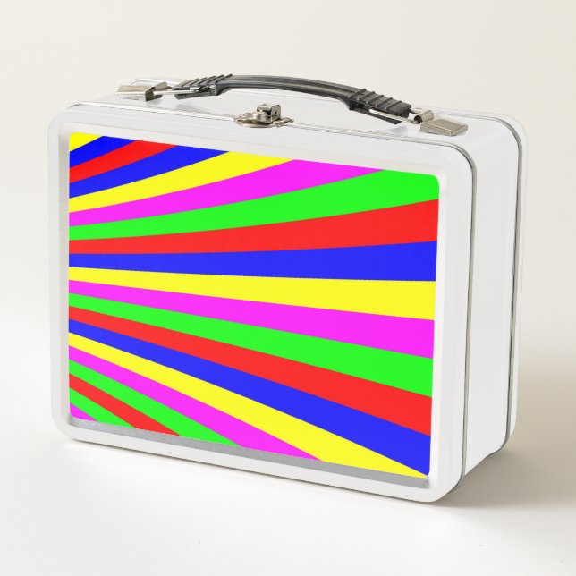 Colourful Stripes Metal Lunch Box (Front)