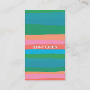 Colourful Stripes Minimalist Cool Business Card