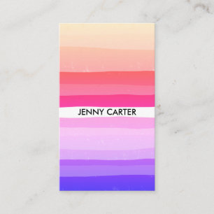 Colourful Stripes Minimalist Cool Business Card