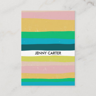 Colourful Stripes Minimalist Cool Business Card