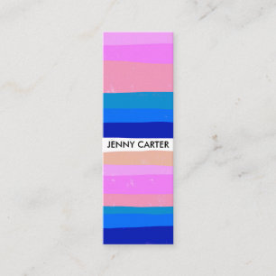 Colourful Stripes Minimalist Cool Mini Business Card