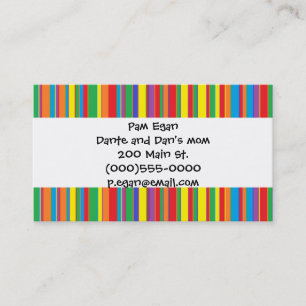 "Colourful Stripes" Mommy Contact Cards