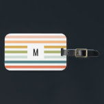 Colourful Stripes Monogram Luggage Tag<br><div class="desc">Customize your monogram with one or two initials.</div>