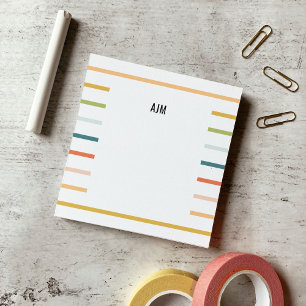 Colourful Stripes Monogram Post-it Notes