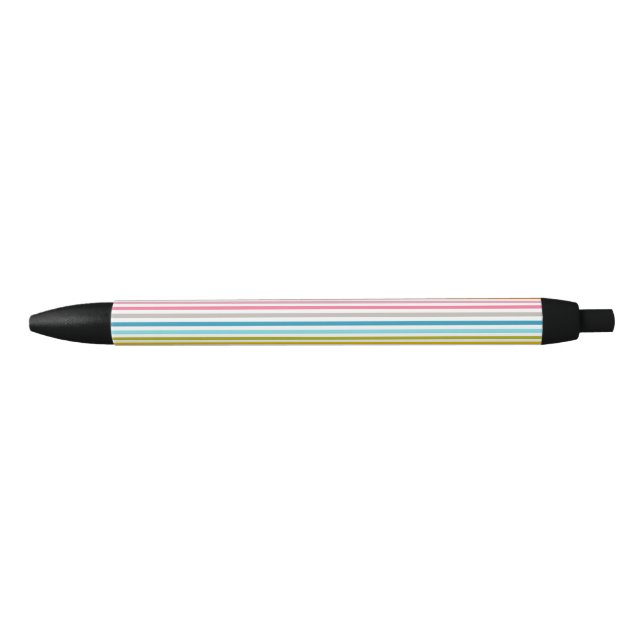 Colourful Stripes Pattern-93861  Black Ink Pen (Front)