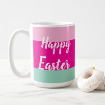 Colourful Stripes Pattern Happy Easter Flat Card