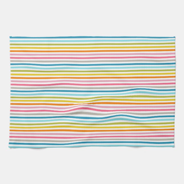 Colourful Stripes Pattern Kitchen Towel (Horizontal)