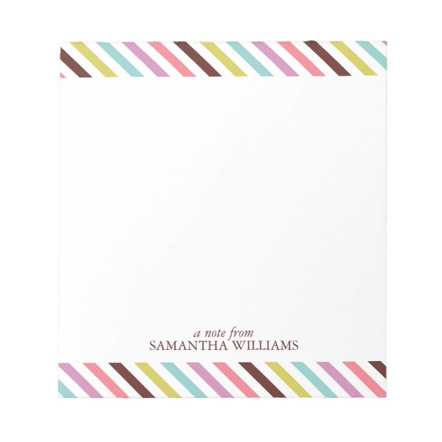 Colourful Stripes Pattern Personalized Notepad (Front)